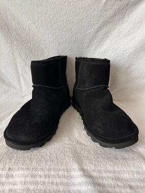 Classic Black Short Suede Winter Boots